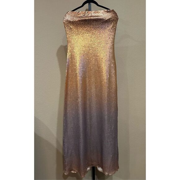 Size M SHOW ME YOUR MUMU Taylor Tube dress  in Gold Ombre - Picture 4 of 10